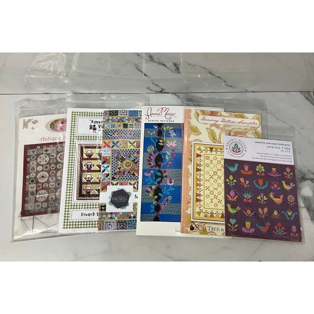 Set of 6 Quilt Patterns and Templates